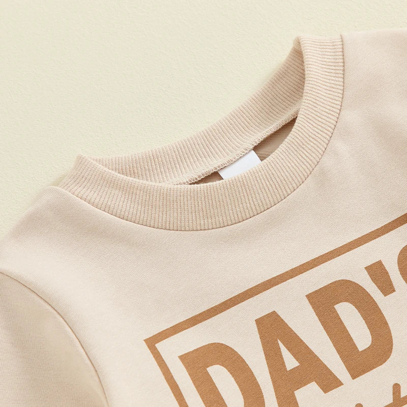 Pudcoco Baby Boy Fall Outfits, Letter Print Round Neck Long Sleeve Tops Elastic Waist Pants 2 Piece Set for Infant Toddler 3M-3T