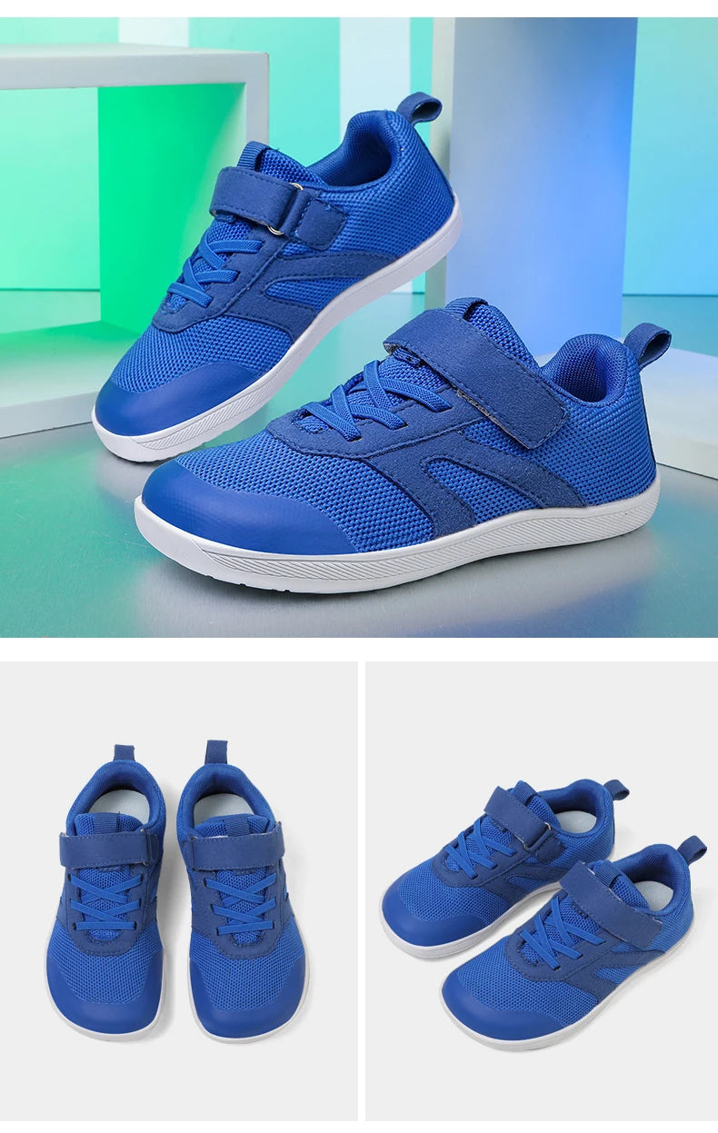 Kid Wide Width Barefoot Shoes | Boys/Girls Minimalist Elastic Opening Sneakers| Flexible- Zero Drop Sole Outdoor Children Shoes