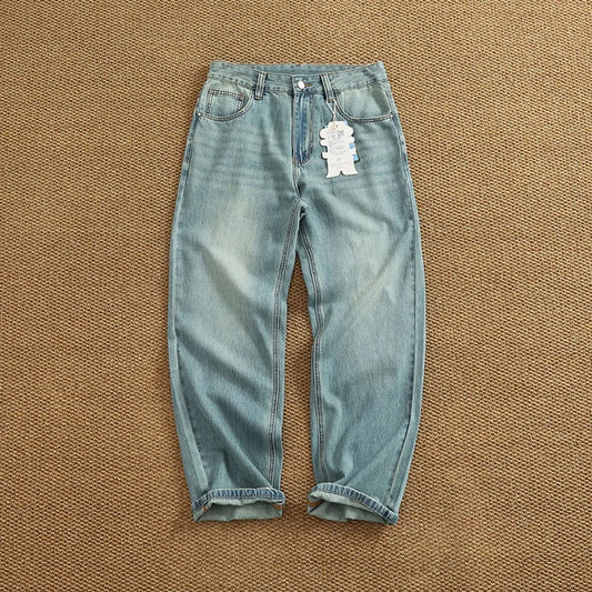 Jeans men's spring and summer thin loose straight tube drop wide leg long pants