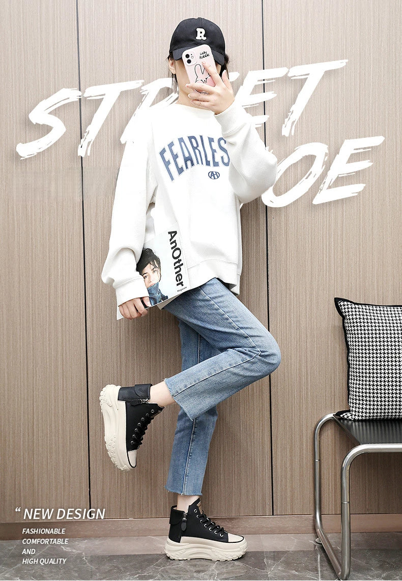 2025 New Women Sneakers Luxury Fashion High Top Women Boots Platform Casual Shoes Outdoor Running Shoes for Women Tenis De Mujer