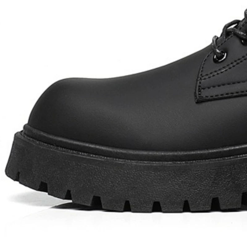 Boots for Men High Quality Casual Leather Boots Fashion Outdoor High Top Booties Black Men's Ankle Boots Fashion Motorcycle Boot