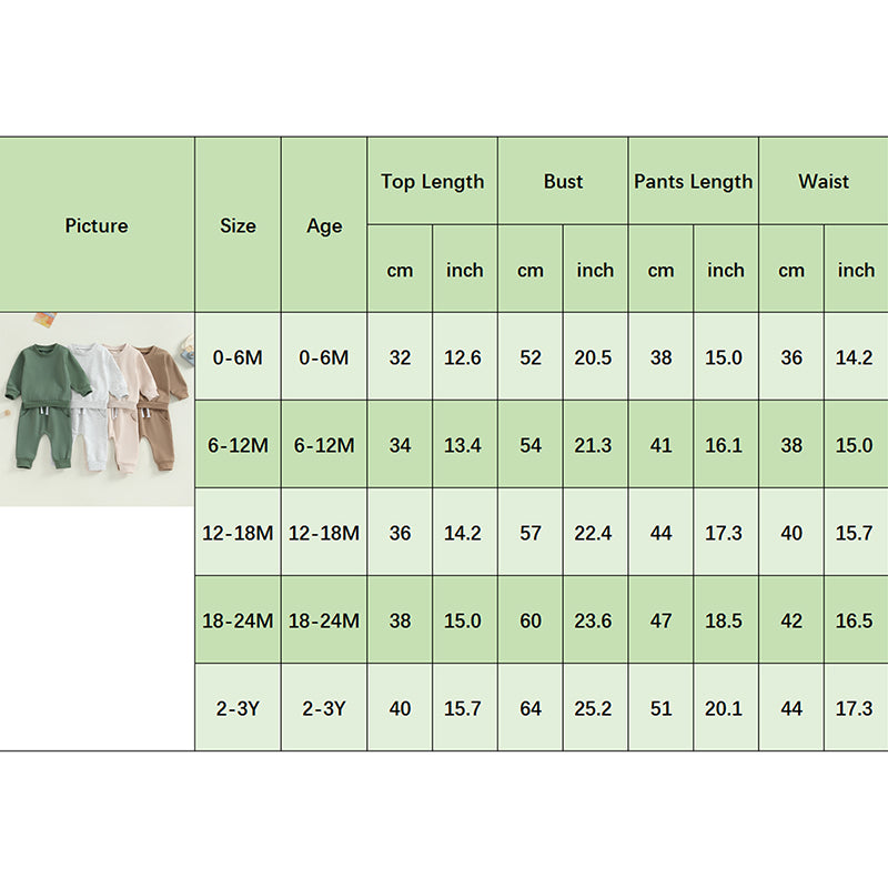 Pudcoco Baby Boy 2 Piece Cute Outfit Solid Color Long Sleeve Sweatshirt and Elastic Pants Set Newborn Infant Fall Clothes 0-3T