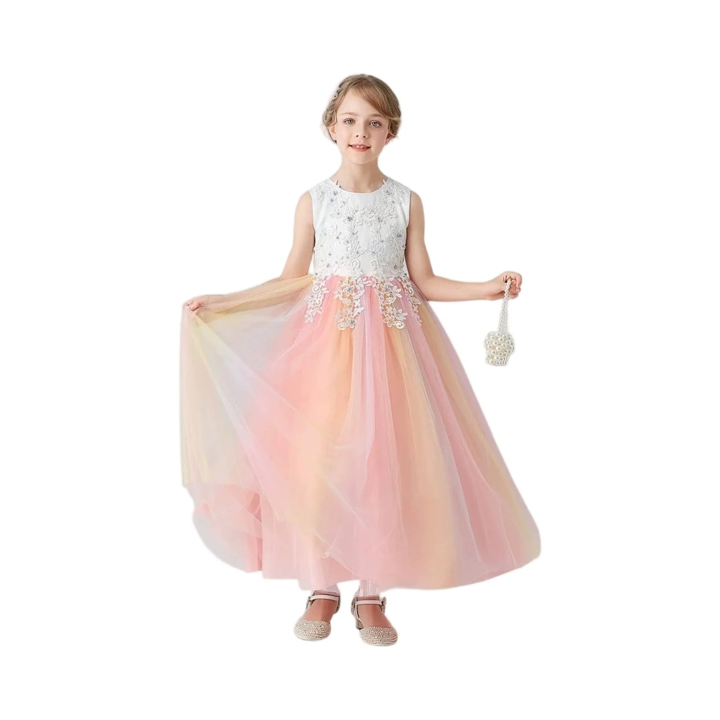 Kids Dresses For Girls Lace Dress Gown Princess Clothes Children Formal Evening Party Flower Girls Wedding Vestidois