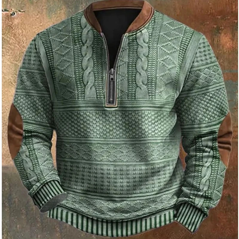 Hoodie Men's Half Zipper Sweatershirt 2024 Autumn/Winter New Thick Warm High Collar Men Jacket Coat Euro Size S-5XL D0259