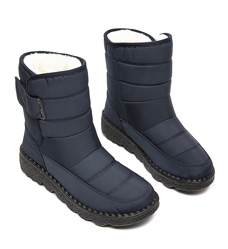 Boots Woman 2025 Winter Boots Women Low Heels Snow Boots With Fur Warm Footwear Winter Shoes Woman Luxury Middle Botas Mujer