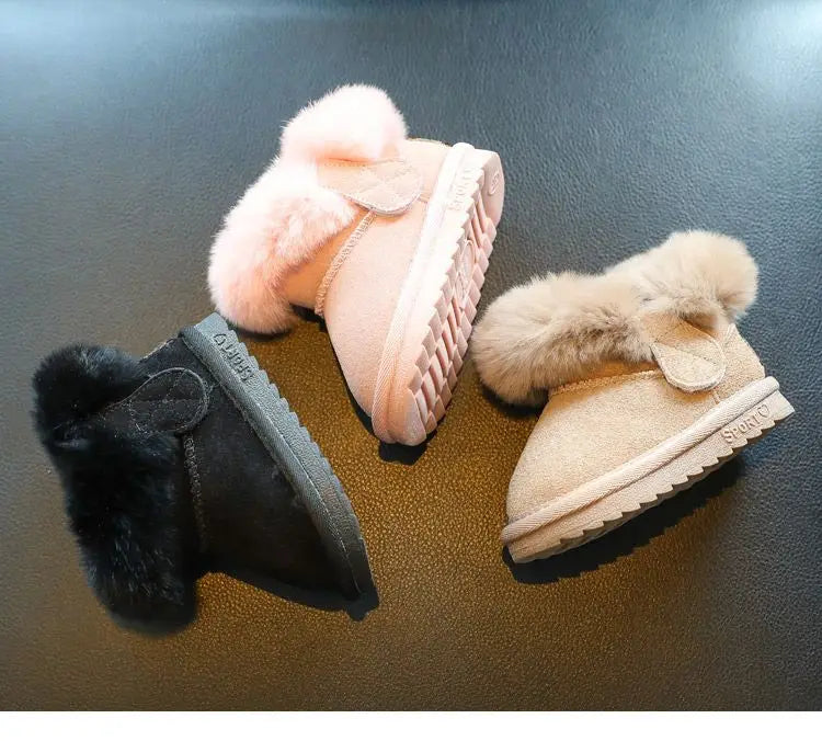 Botas Para Niña Plush Kid Snow Boot Winter Warmth Baby Walking Shoe Thick Boy Girl Cotton Shoe Soft Soled Child Shoe Padded Boot
