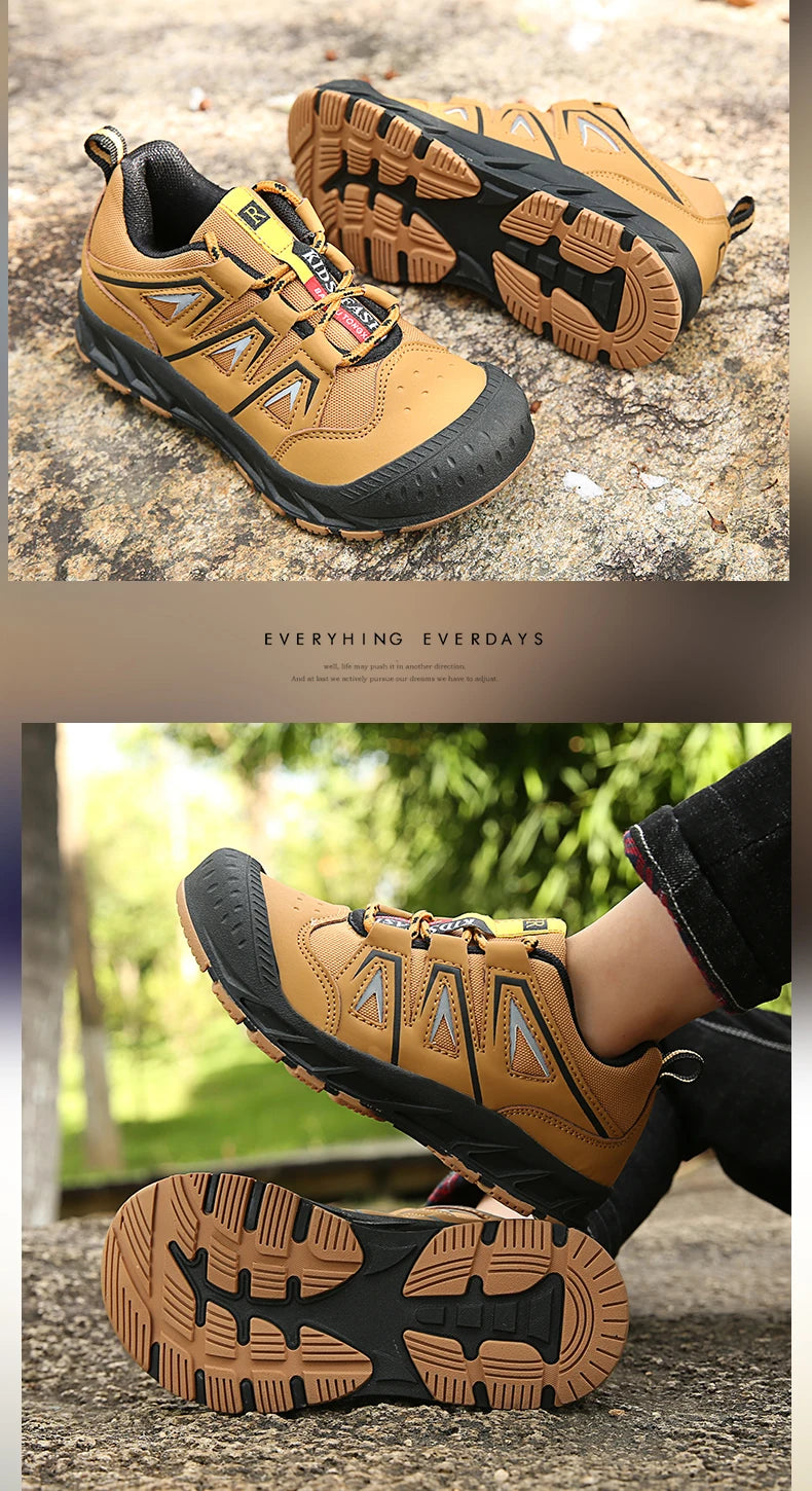 Children‘s Hiking Shoes Kids Waterproof Athletic Shoes Non-slip Boys Girls Casual Trekking Sneakers Outdoor Lace-up Tennis Shoes
