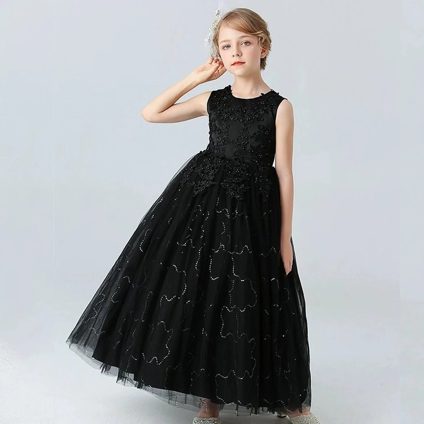 Kids Dresses For Girls Lace Dress Gown Princess Clothes Children Formal Evening Party Flower Girls Wedding Vestidois