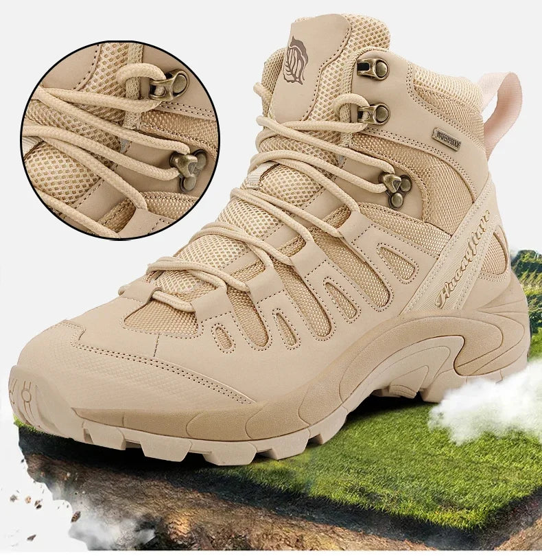Men Boots 2025 New Platform Boots Outdoor Waterproof Casual Sneakers Working Men Ankle Boots Hiking Safety Shoes Mens Athletic