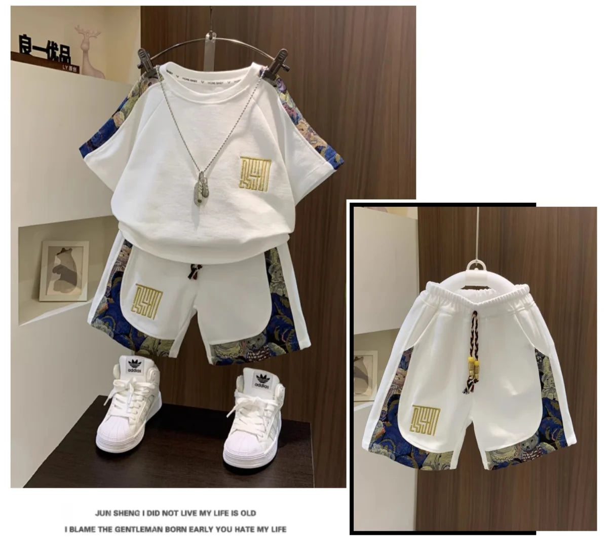 Children's Summer Set 2025 New Boys' Baby Cool Handsome Short sleeved T-shirt Shorts Two piece Set