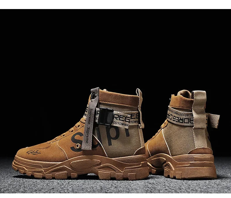 Men's boots Men Boots Luxury Casual sneaker Men Motorcycle botas High Ankle Walking Shoes Leather Safety shoes botas para hombre