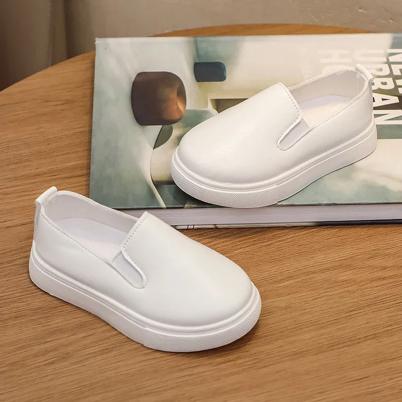 Classic Girls Pure White School Sneakers Versatile Fashion Simple Kids Causal Boys Tennis Shoes Non-slip Children's Sports Shoes