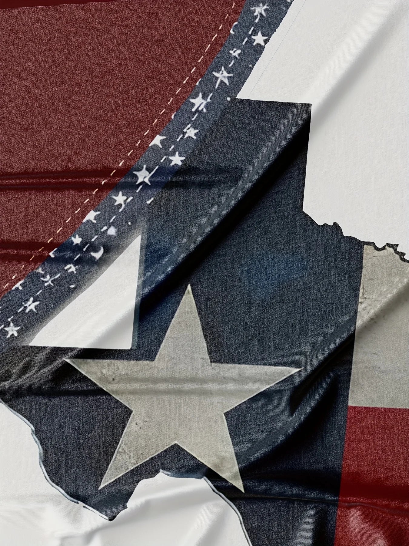 1pc Men'S Casual Novelty T-Shirt,Texas Flag Print,Crew Neck,Polyester Knit Fabric with Slight Stretch,Regular Fit