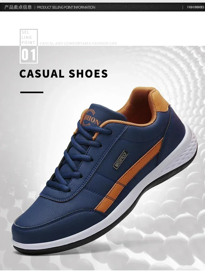 New Men Shoes Spring Autumn Waterproof Walking Sneakers Leisure Male Leather Sports Shoes Non-Slip Casual Shoes for Man