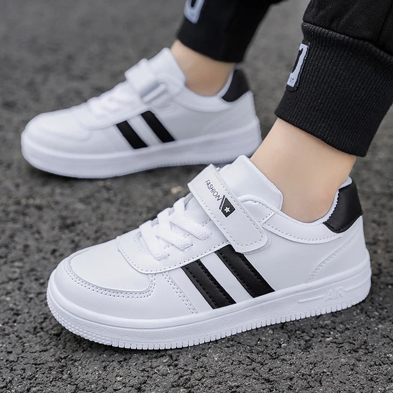 Kids School Sports Walking Shoes Fashion White Casual Sneakers for Boys & Girls Non-Slip Soft Sole Children's Running Shoes