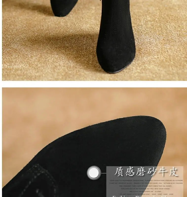 Super High Heel Boots High Heel Shoes Thick Heel Short Boots Autumn Winter 2025New Waterproof Platform Single Boot Women Boots