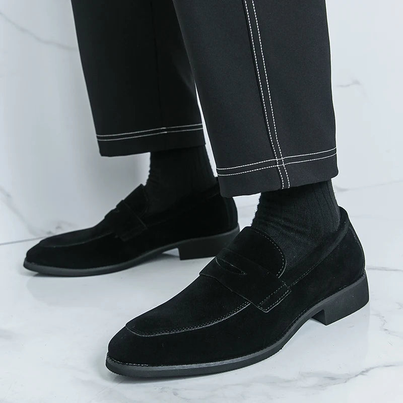 Classic Casual Leather Shoes For Men High Quality Social Shoes Men Fashion Slip On Flat Business Men's Loafers