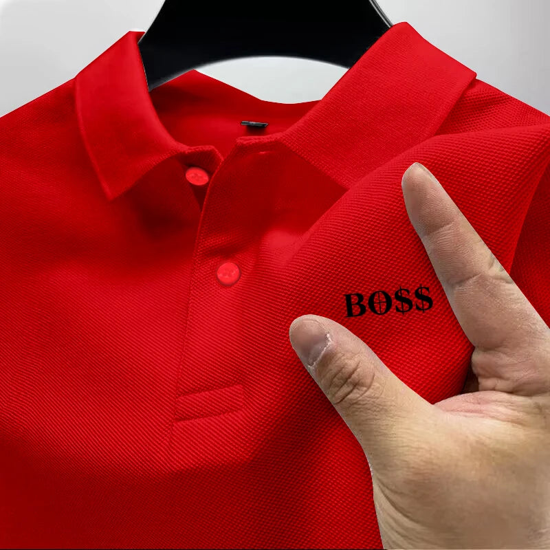 Men's Short Sleeve Polo Shirt, Quick Dry, Breathable, Casual, Stylish, Business, Sports, Summer, High, New, 2025
