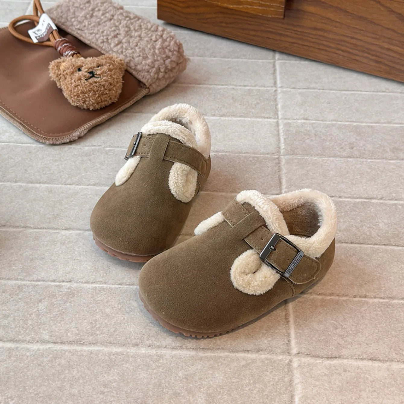 Children's Cotton Shoes Old Yellow Padded Thickened Boys Girls Bir Casual Shoes Khaki Soft Non-slip Kids ken Fashion Boots