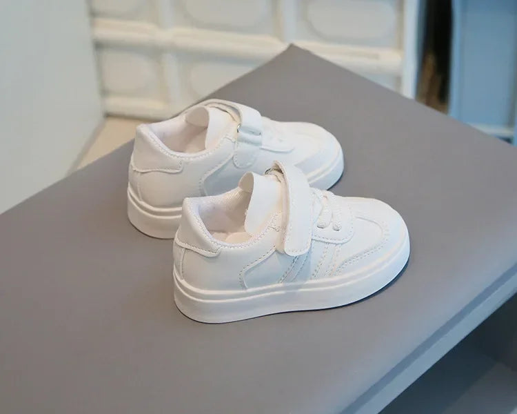 Kids Sports Shoes for School Boys Girls White Shoes Non-slip Soft Sole 2025 New Fashion Children Casual Shoes Hook&loop Trendy