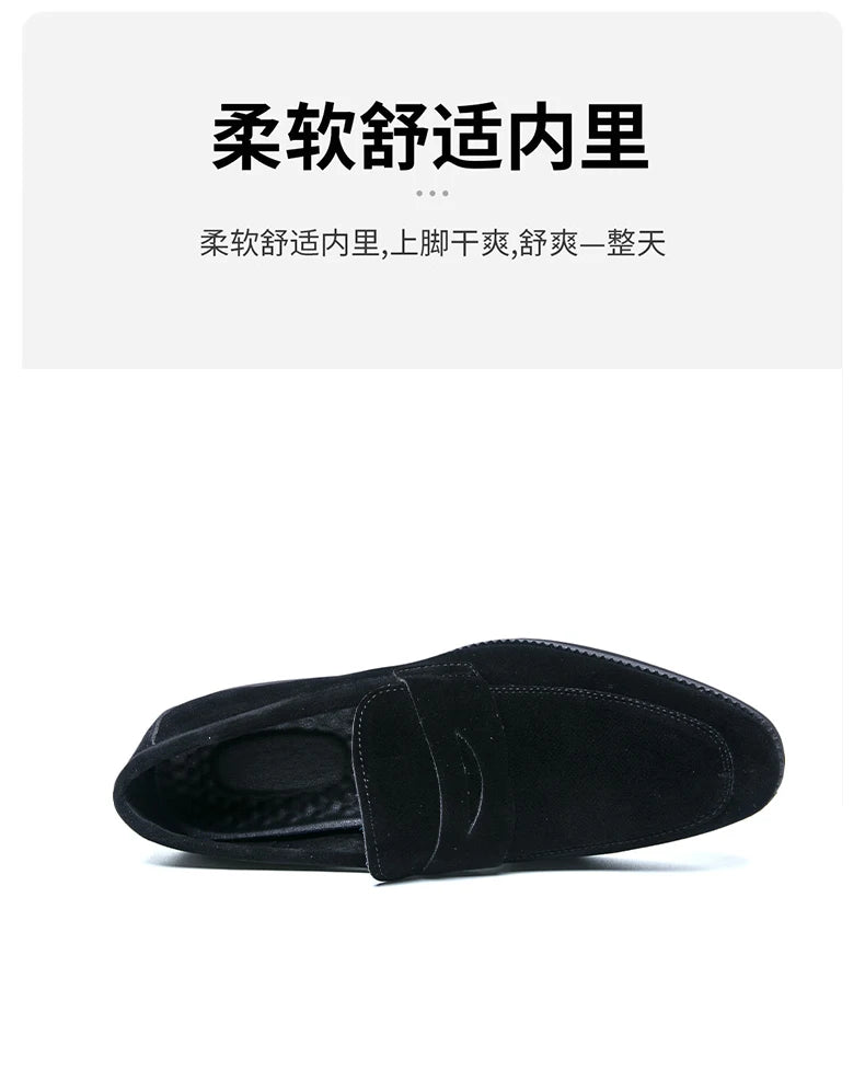 Classic Casual Leather Shoes For Men High Quality Social Shoes Men Fashion Slip On Flat Business Men's Loafers