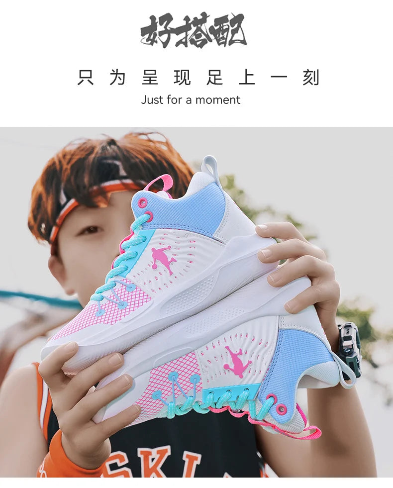 Brand Basketball Shoes For Kids Sneakers Non-Slip Cushion Boys Basketball Sneakers Sports Shoes Comfortable Children's Sneakers