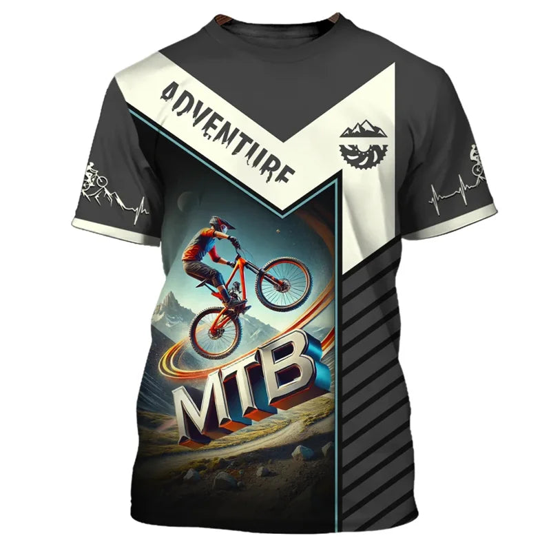 Mountain Bike Graphic T-shirt Men Custom Name Cycling T Shirts Sports Bicycle Short Sleeve Tops Summer Round Neck Tee Shirt