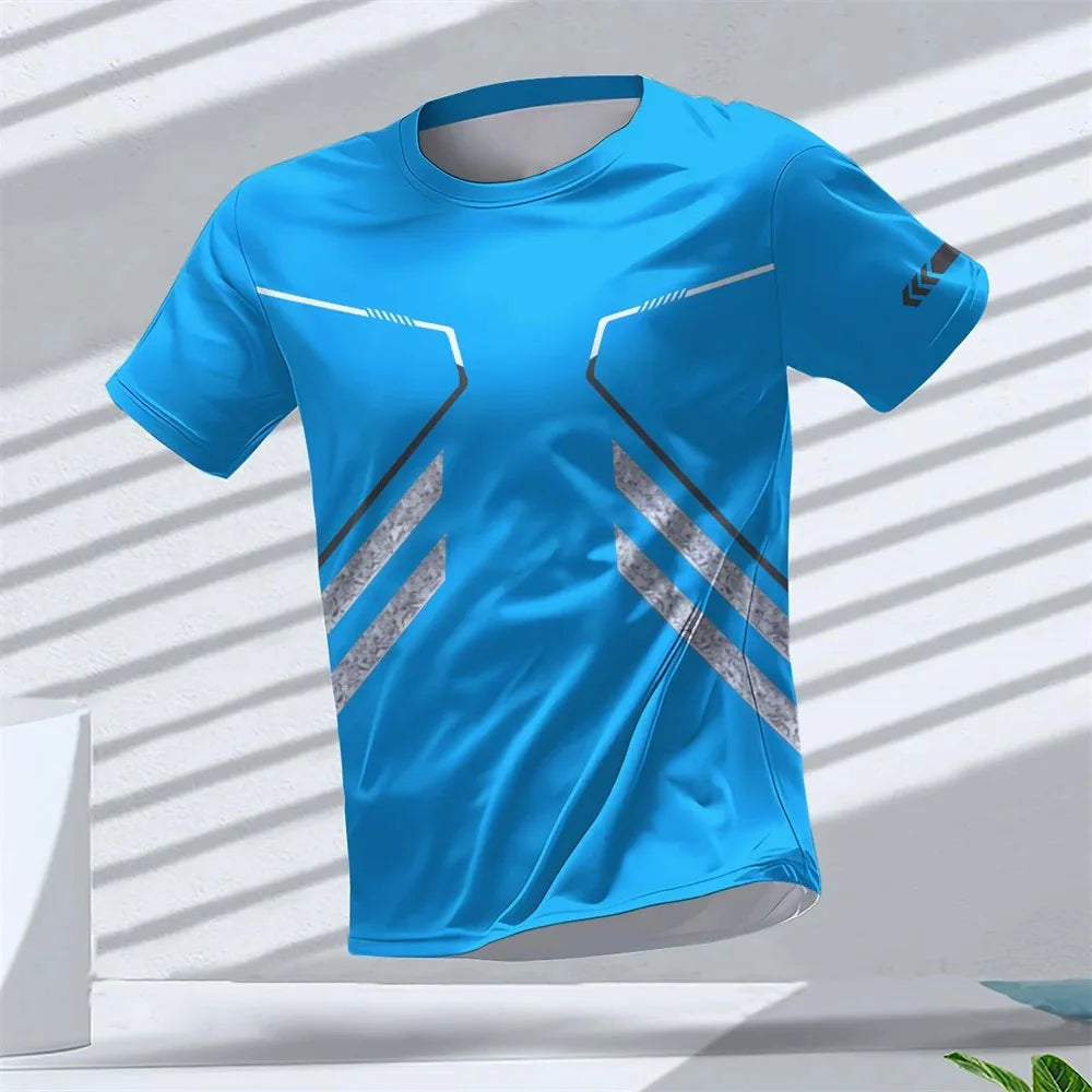 Gym summer quick dry breathable Men's T shirt outdoor run fitness sports short sleeve casual o-neck men gym sportswear T-shirt