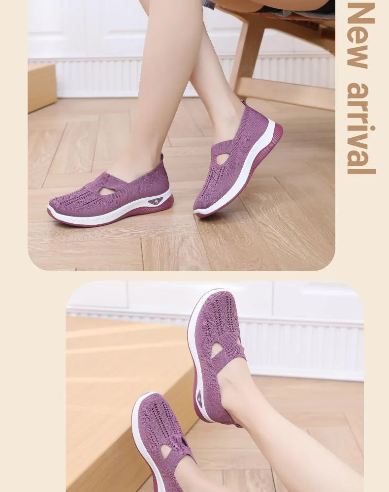 2025Women's Sneakers Breathable Slip on Walking Shoes Mesh Low Top Womens Vulcanized Shoes Soft Sole Lightweight Women Shoes