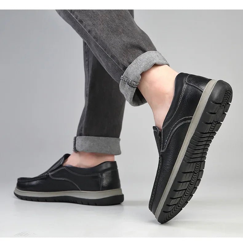 Casual Shoes For Men Flat Platform Walking Shoes Outdoor Footwear Loafers Breathable Sneakers Handmade Shoes Genuine