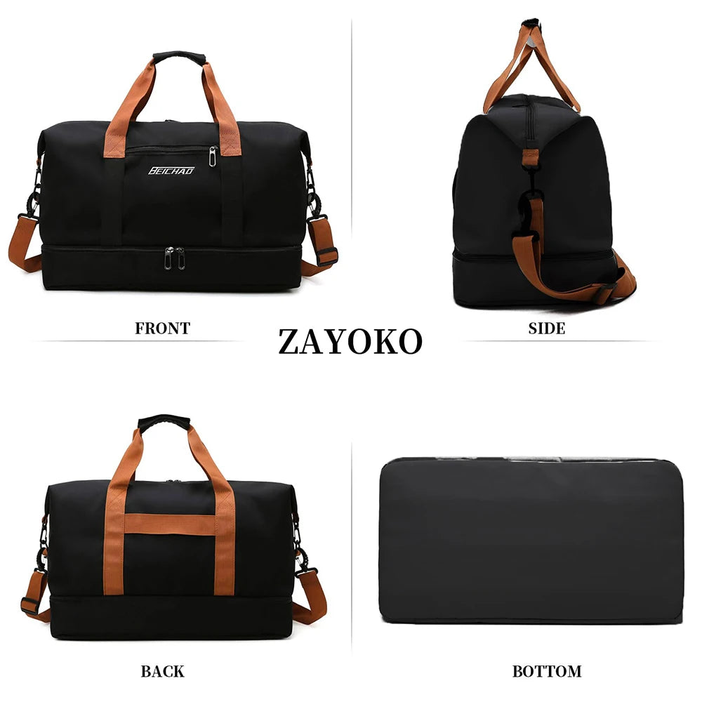 Travel Handbag Sports Gym Bag for Women Men Duffle bag Sport Workout Gym Swim Crossbody  Shoulder Bag with Shoe Compartment