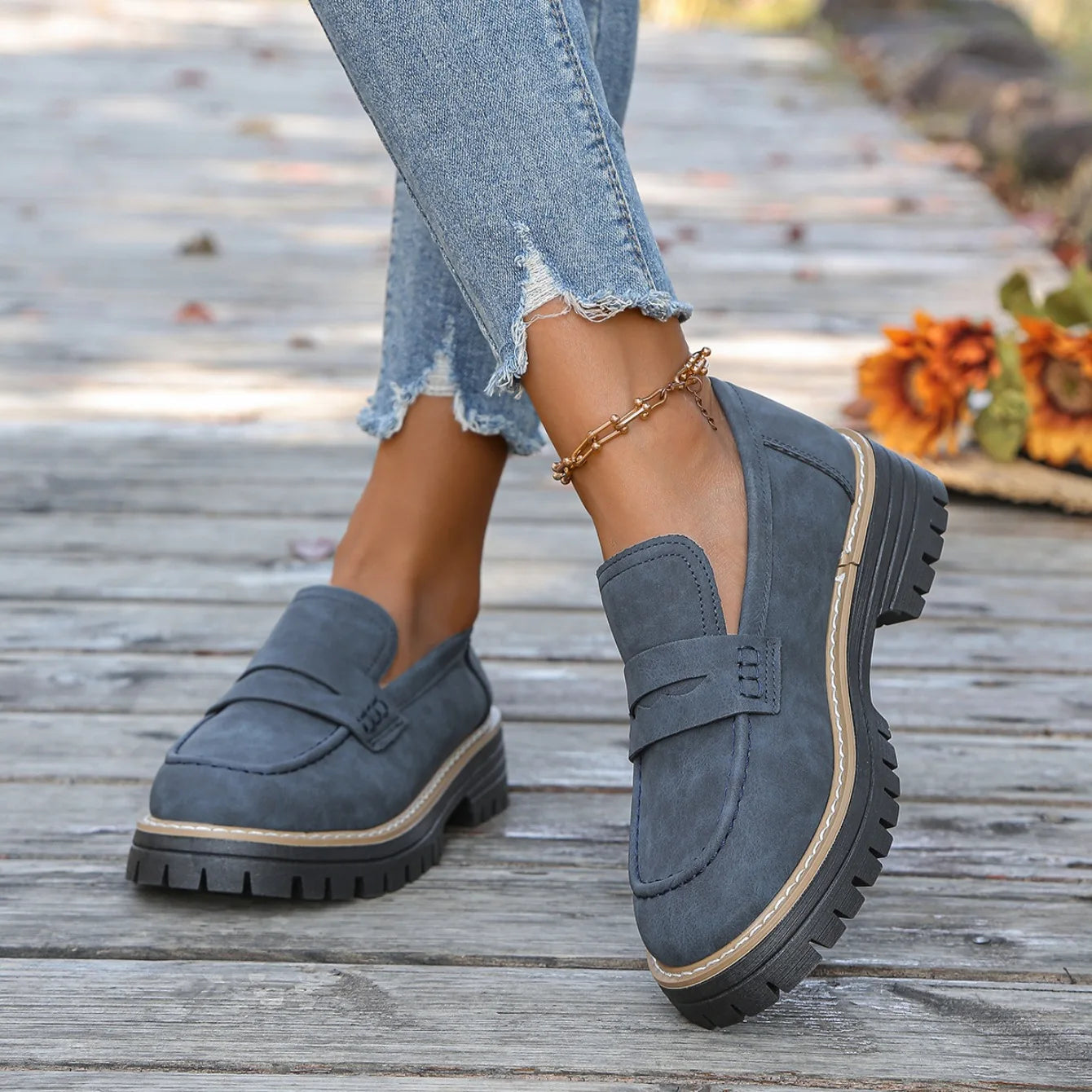 2025 New Women Loafers Comfortable Outdoor Sneakers Non-slip Thick Bottom Shoes Spring Autumn Flat  Shoes Women Zapatos De Mujer