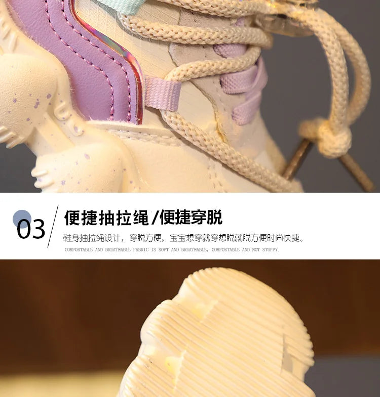 Children Casual Sneakers Kids Casual Sports Shoes Boy Girl Soft Sole Anti-slip Leisure Shoes Running Shoes 3 4 5 6 Year