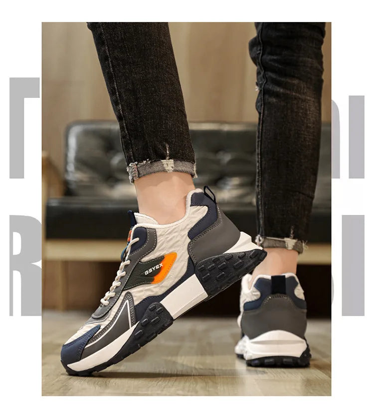 New Sneakers Shoes for Men Luxury Platform Male Sneakers High Quality Casual Running Shoes Winter Plus Size Cotton Man Shoes