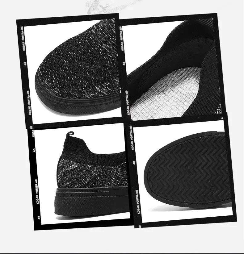 Men's Casual Shoes with Simple Mesh Design Flat Low-top Spring and Summer Shallow-mouthed Wearing Style Versatile Walking Shoes