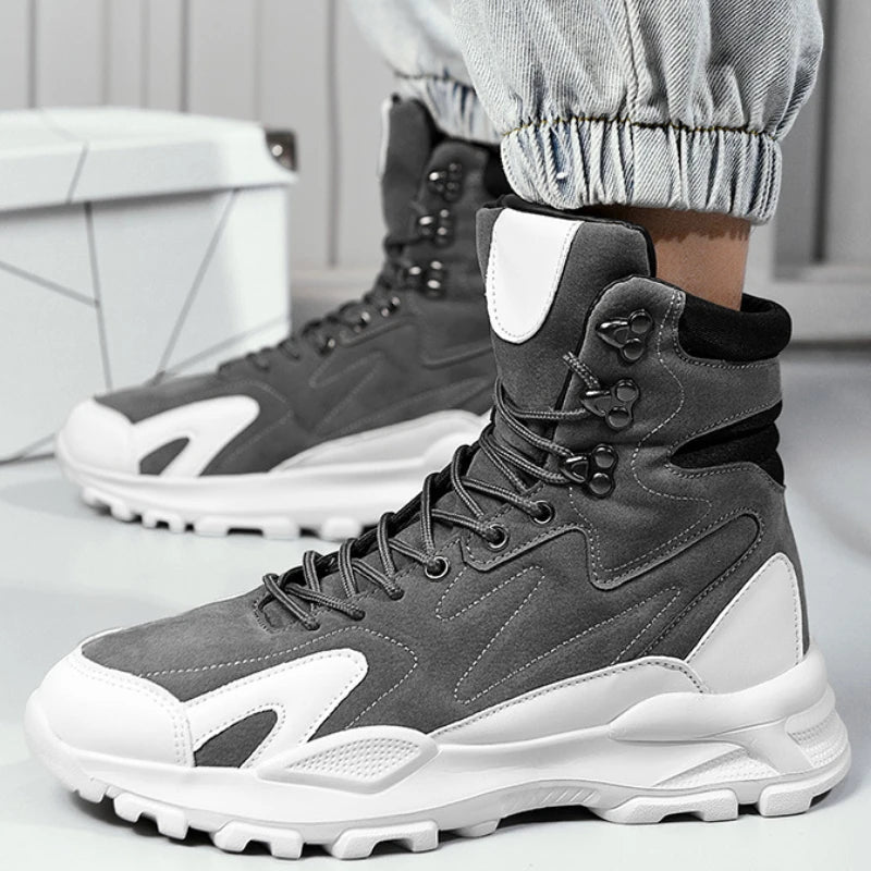 Fashion Men's Boots Comfortable Men Casual Shoes Breathable High Top Sneakers for Outdoor Non Slip Ankle Boots Platform Sneakers
