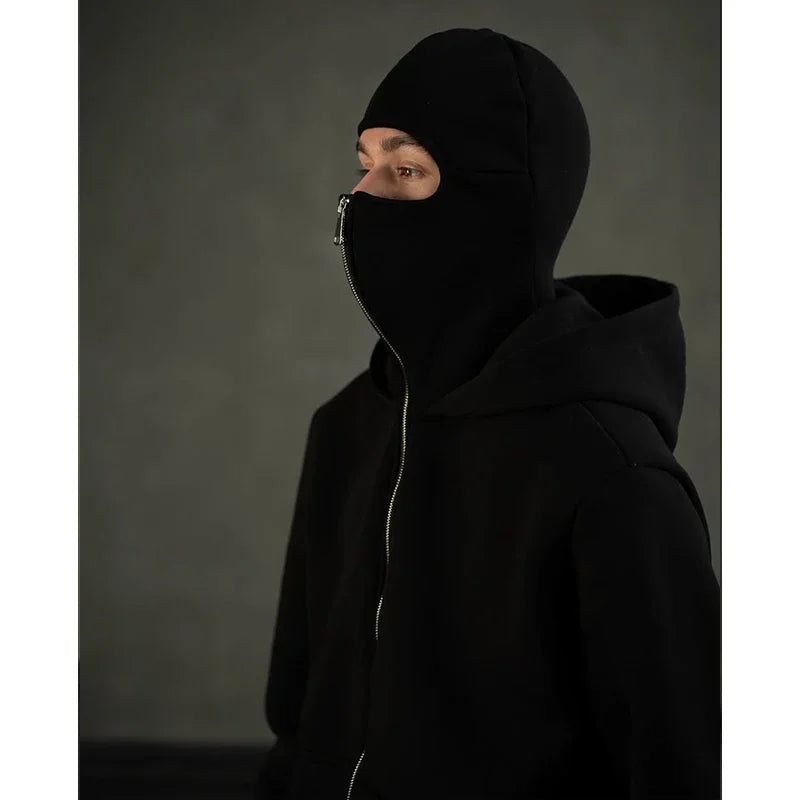hooded face mask zipper design sports jacket hood women's zipper hooded sweatshirt warm casual jacket sports shirt outdoor coat