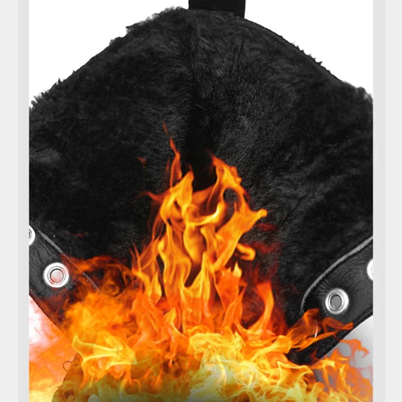 Men's Boots Fashion Motorcycle Ankle Boot Waterproof Leather Boots Lace Up Platform Boots for Men Plush Warm Winter Boot Botas