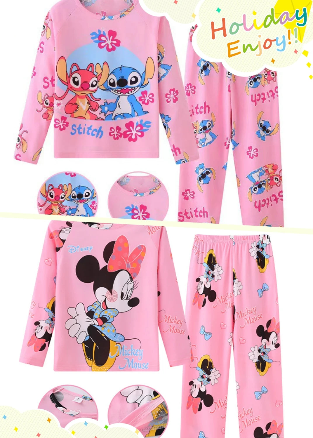 2pcs/set New Stitch Children Cartoon Pyjamas for Boys and Girls pajamas Sets Kid Home Wear Travel Casual Sleepwear Suit nightgow
