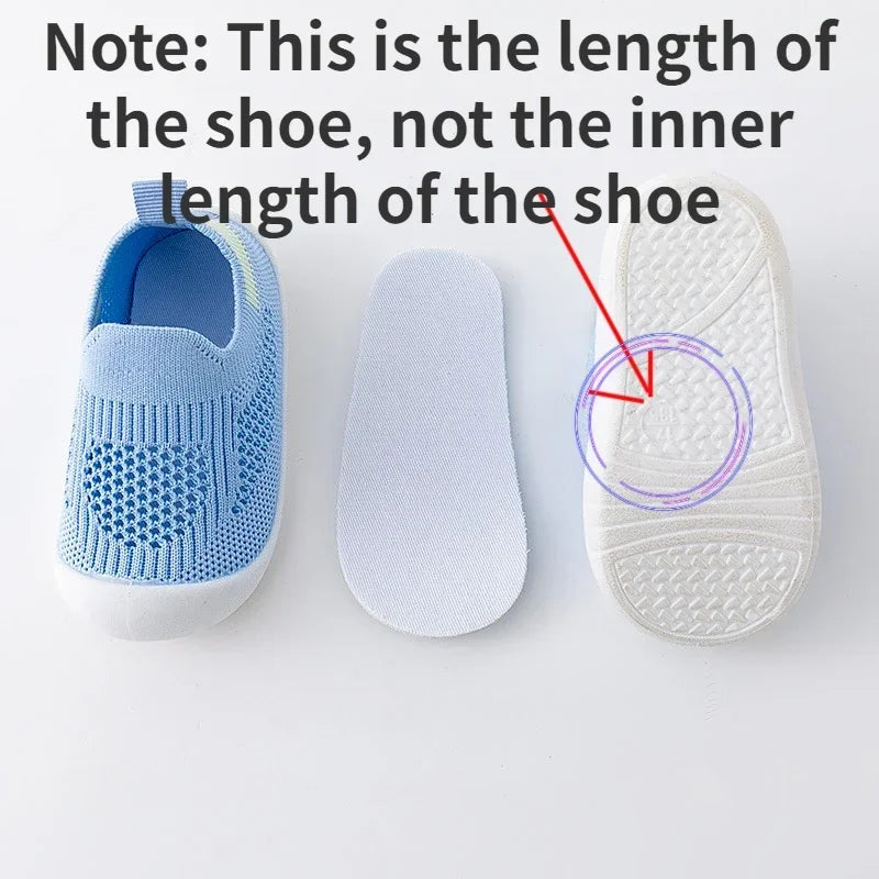 Spring Summer Toddler Shoes Breathable Knitted Kids Sneakers Boys Slip-on Tennis Shoes Girls Soft Non-slip School Casual Shoes