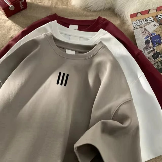 Men's Oversized T-shirts Mens Cotton T Shirt White 3XL Casual Summer Wear Fashion Print Tee Shirts for Men New Clothing2024 New