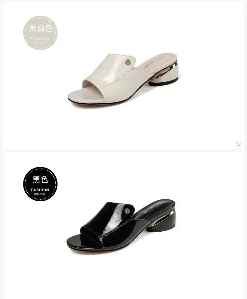 Women's Shoes Fashion Red Sexy Womens Slippers PU Soft Leather Ladies Comfortable Sandals Suitable for Girls Pantuflas Mujer