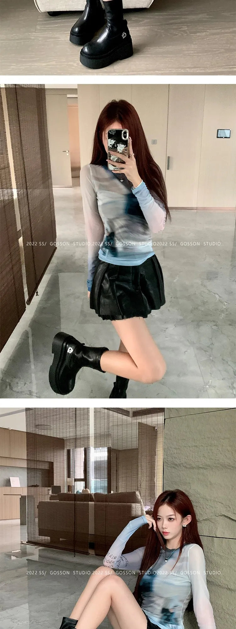 Brand New Gothic Style Sexy Elegant Chunky Platform Women Ankle Boots Big Size 43 Walking Comfy Woman Shoes  Platform Shoes