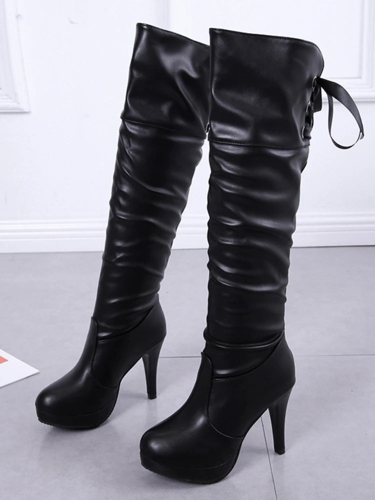 2023 New Women Boots Classics Red Sole Shoes Luxury Fashion Autumn Soft Leather Elegant Comfortable Knee High Boots Woman Ladies