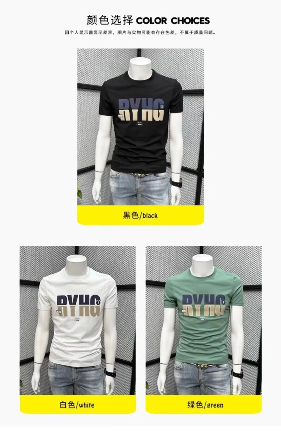 Summer Men's Clothing Luxury Designer 100℅ Cotton Streetwear Letter Printed Casual Cotton Tees Men's O-Neck Short Sleeve T-Shirt