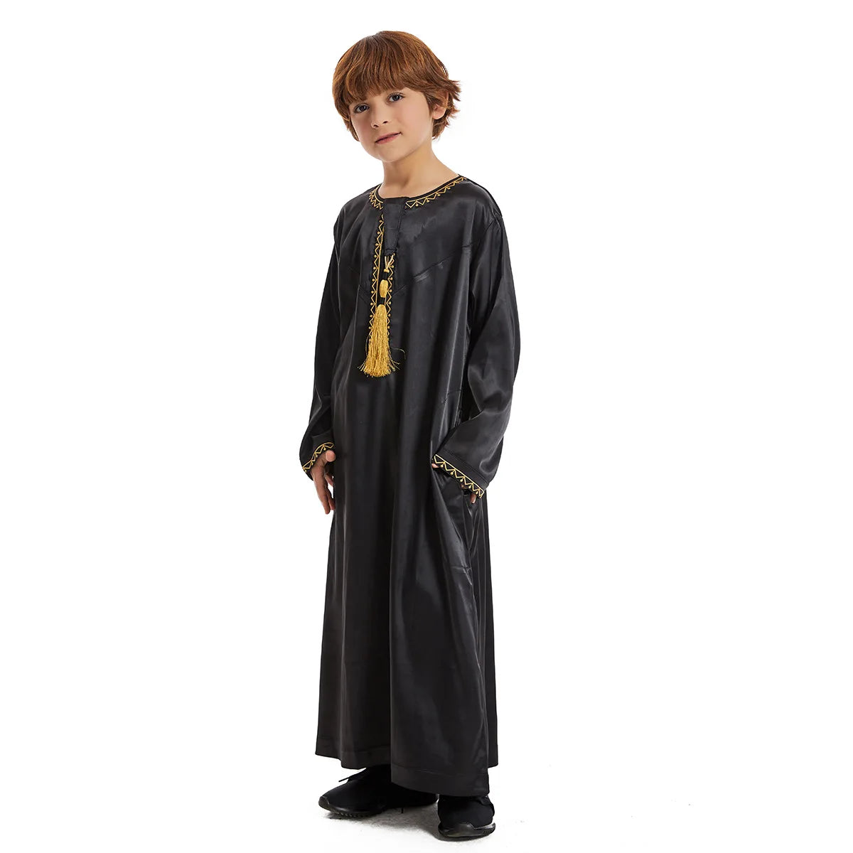 Eid Muslim Children Abaya Ramadan Jubba Prayer Thobe Boy Kids Abayas Islam Long Robe Gown Kaftan Dubai Arab Tassel Dishdasha