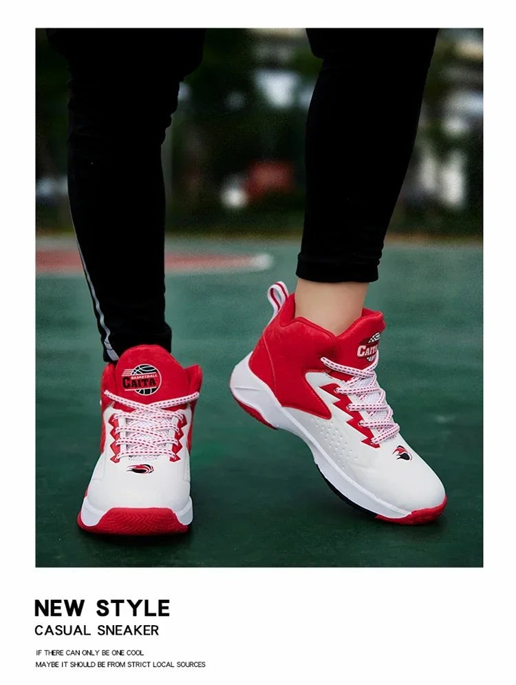 Boys Basketball Shoes High Quality Soft Top Thick Sole Non-slip Kids Sneakers Children Trainer Shoes Outdoor Boy Sport Basket