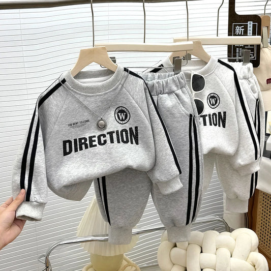 1 Set Spring Autumn Childrens Sport Suit Kids Casual Top And Pant Girl Boy Clothes Coat+Pants Baby Comfort Fashion Clothing Set