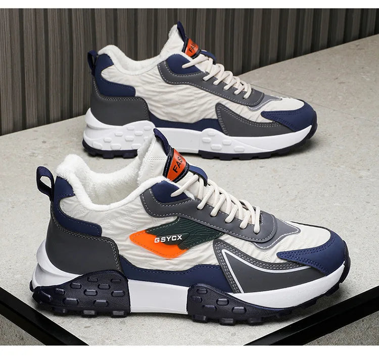 New Sneakers Shoes for Men Luxury Platform Male Sneakers High Quality Casual Running Shoes Winter Plus Size Cotton Man Shoes