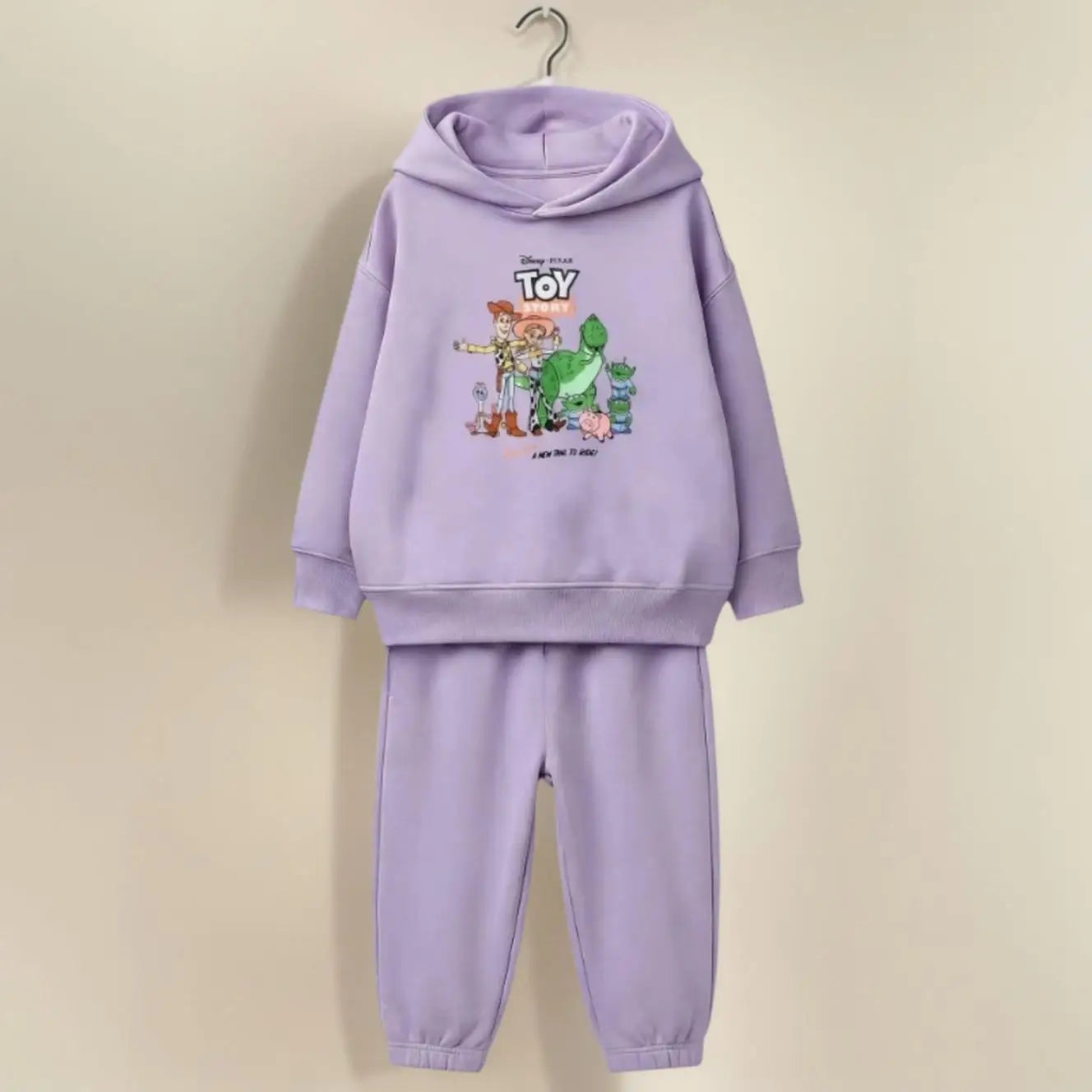 Multi-Color Disney Kids Hoodie Set Toy Story And Cars Printed Hooded Top + Pants 2Pcs Loose Casual Children Autumn Costume Wear